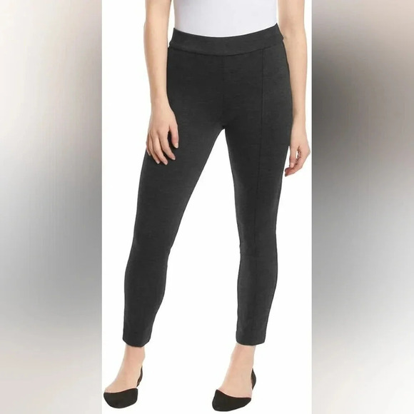 Anne Klein Womens Midweight Tummy Control Ponte Pant, Color Charcoal Size L - Picture 1 of 14